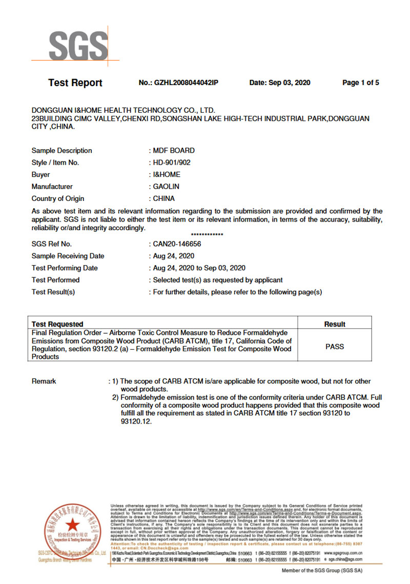 Formaldehyde Emission CarB-P2 Grade Wood Panel